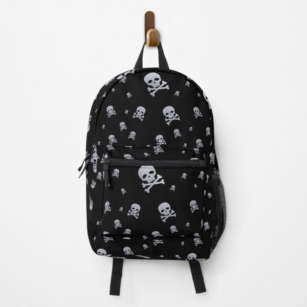 Item preview, Littles Silver Glitter Pirates Skulls on Black Background designed and sold by Gerson Ramos.