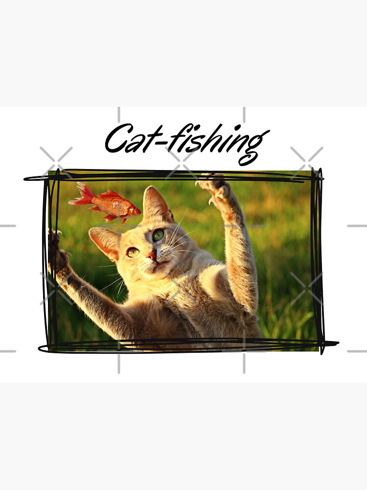 "Catfishing (black BG)" Sticker for Sale by RabbitCreations Redbubble