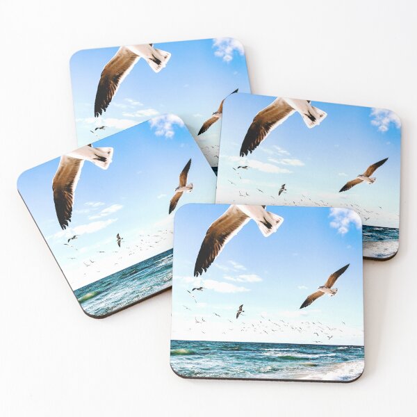 Item preview, WATERSCAPES #28 - Seagulls Flying Over Surf designed and sold by DEL-Productions.