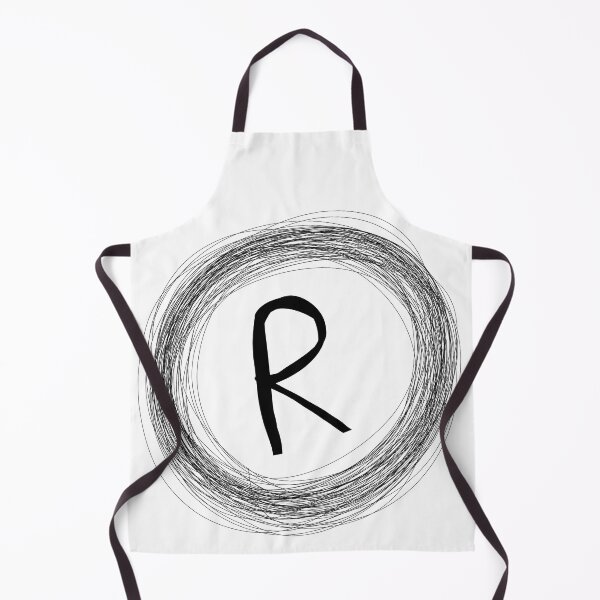 Item preview, black circle framed R initial monogram designed and sold by Words-Artist.