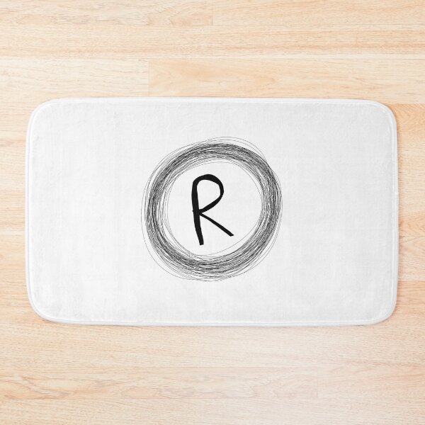 Item preview, black circle framed R initial monogram designed and sold by Words-Artist.
