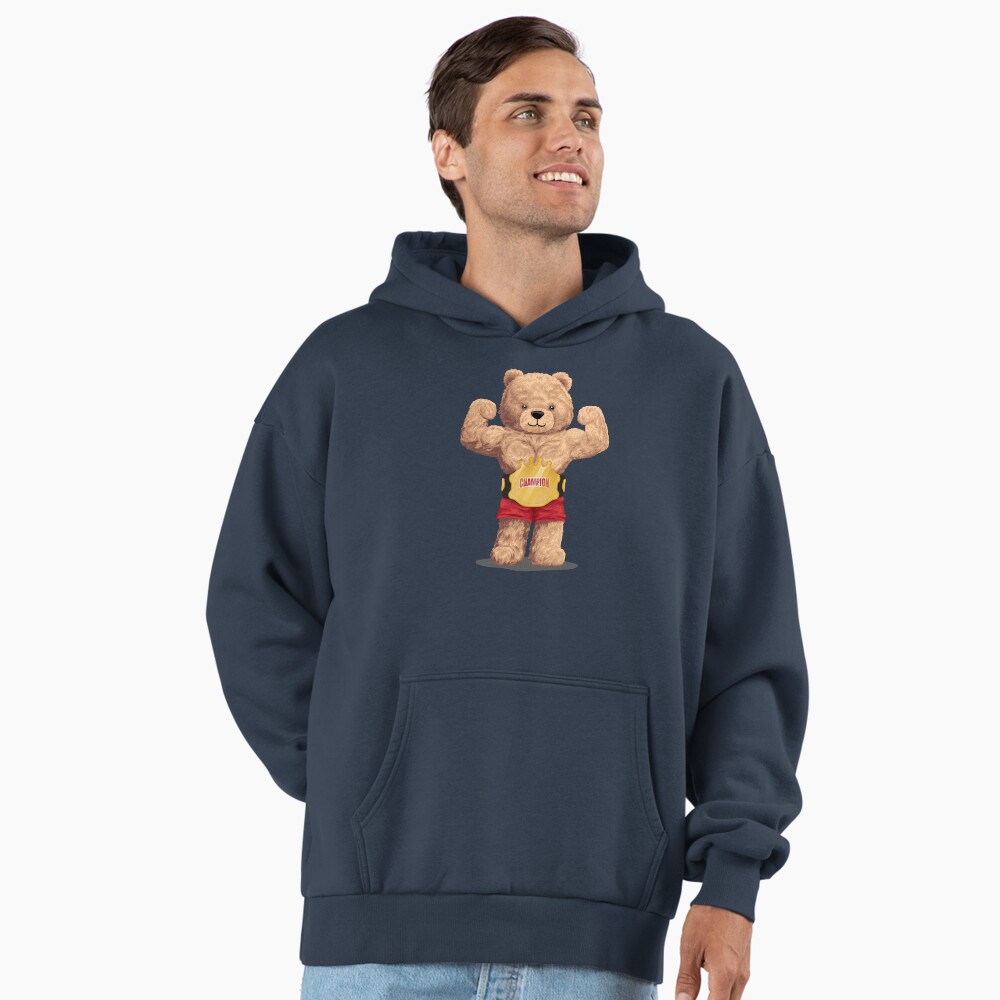 Muscle teddy bear with champion belt