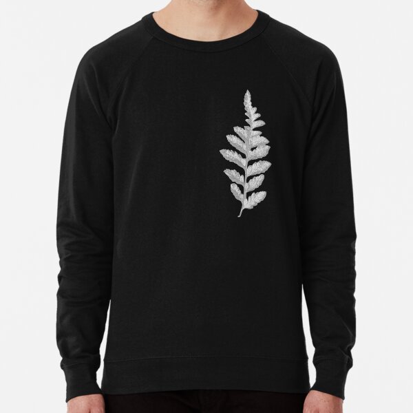 Gray and White Fern - Fern Photo Lightweight Sweatshirt