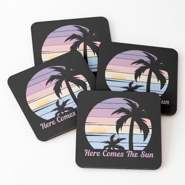 Item preview, Here Comes The Sun - Retro Palm Tree Sunrise,  Good Vibes, Self Love  designed and sold by Sun Sand & Sea Art.