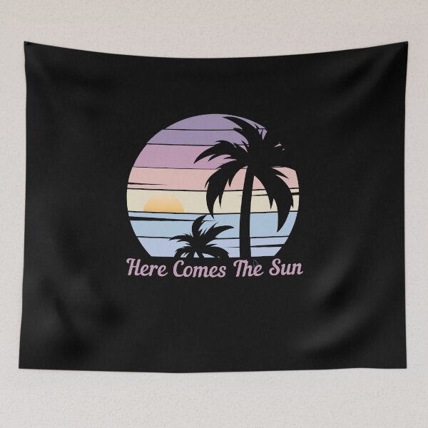 Item preview, Here Comes The Sun - Retro Palm Tree Sunrise,  Good Vibes, Self Love  designed and sold by Sun Sand & Sea Art.