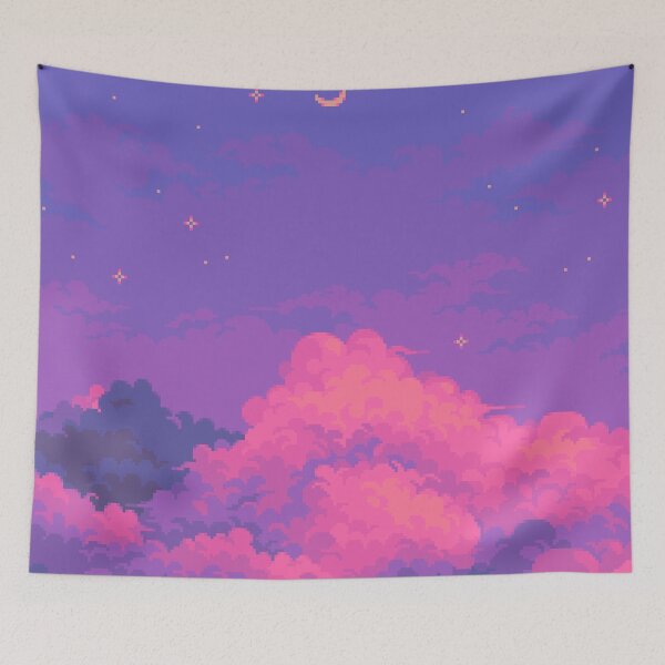 Item preview, Pink Sunset Clouds (Pixel Art) designed and sold by Tofu's Pixel Art Store.