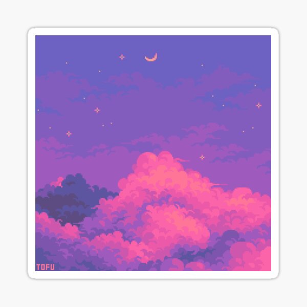 Item preview, Pink Sunset Clouds (Pixel Art) designed and sold by Tofu's Pixel Art Store.