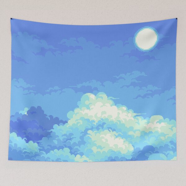 Item preview, Nubes azules de la mañana (Pixel Art) designed and sold by Tofu's Pixel Art Store.