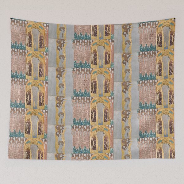 Item preview, Gustav Klimt Austrian painter Beethovenfries; ‘Die Künste’, ‘Paradieschor’ und ‘Umarmung’ (Tafel 8, rechte Langwand) (1901) designed and sold by TeeARTHY.