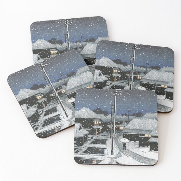 Item preview, Evening Snow at Terajima Village by Kawase Hasui designed and sold by Takeda-art.