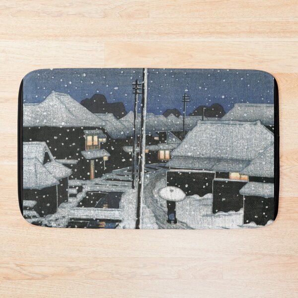 Item preview, Evening Snow at Terajima Village by Kawase Hasui designed and sold by Takeda-art.