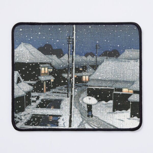 Item preview, Evening Snow at Terajima Village by Kawase Hasui designed and sold by Takeda-art.