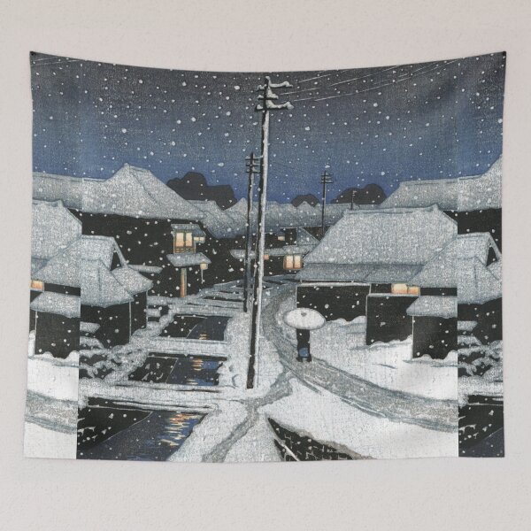 Item preview, Evening Snow at Terajima Village by Kawase Hasui designed and sold by Takeda-art.