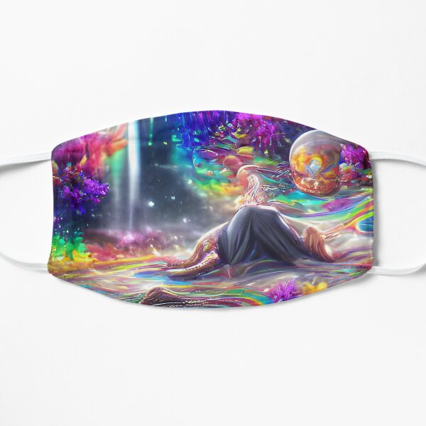 Lost in a rainbow dream Flat Mask
