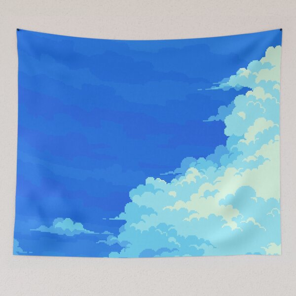 Item preview, Clear Blue Sky Clouds (Pixel Art) designed and sold by Tofu's Pixel Art Store.