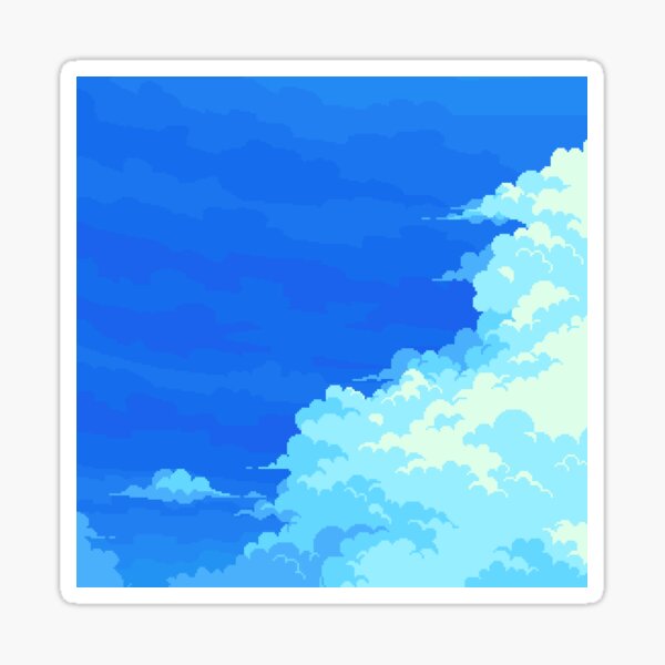 Item preview, Clear Blue Sky Clouds (Pixel Art) designed and sold by Tofu's Pixel Art Store.