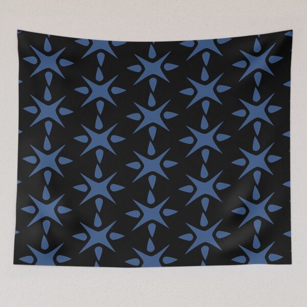 Item preview, Large Geometric abstract snowflake in steel blue designed and sold by AngelDawnDesign.