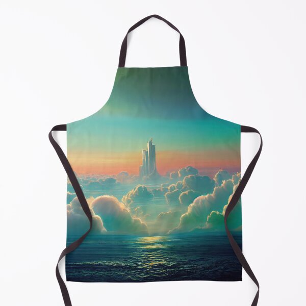 Item preview, City Hidden in Cotton Candy Clouds Abstract AI Generated Art designed and sold by MeAI-Art.