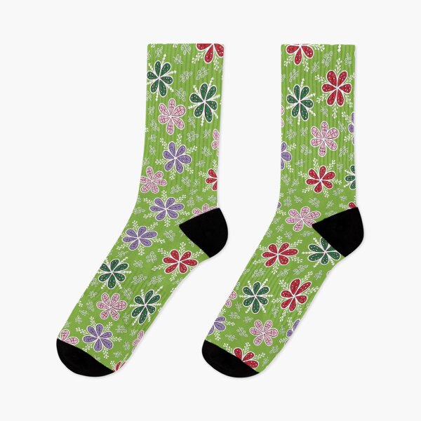 Item preview, Snowflakes Christmas Holiday Groovy Flower Power Green Red Purple Pink Mid-Century Modern designed and sold by victoriabdesign.