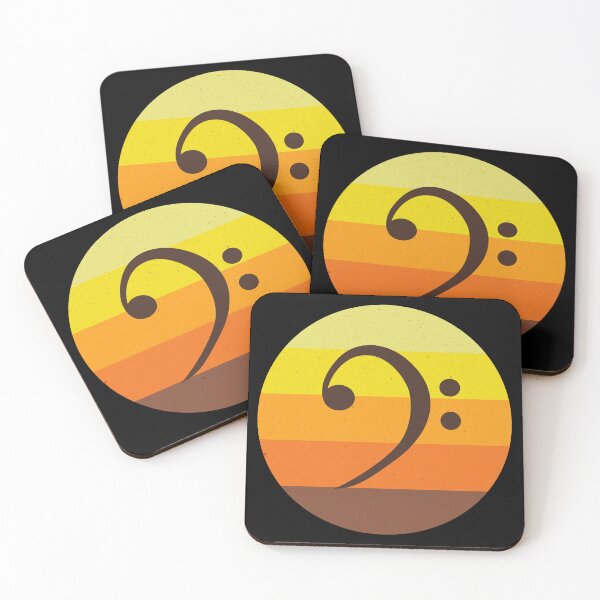 Item preview, Bass clef on a retro sunset background designed and sold by Grepthor.