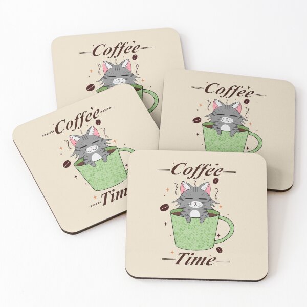 Item preview, Coffee time cat designed and sold by Natsukittyart.