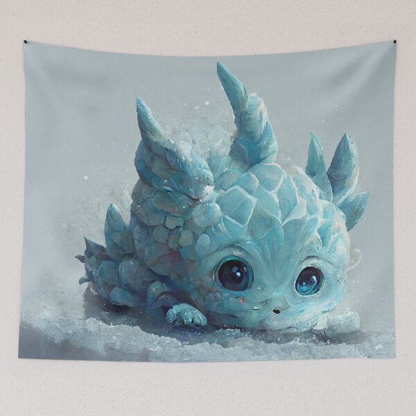 Item preview, Baby Snow Dragon Abstract AI Generated Art designed and sold by MeAI-Art.