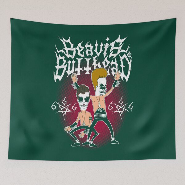 Item preview, Black Metal Buttheads - Funny Heavy Metal - 90_s Cartoon   designed and sold by plastisol.