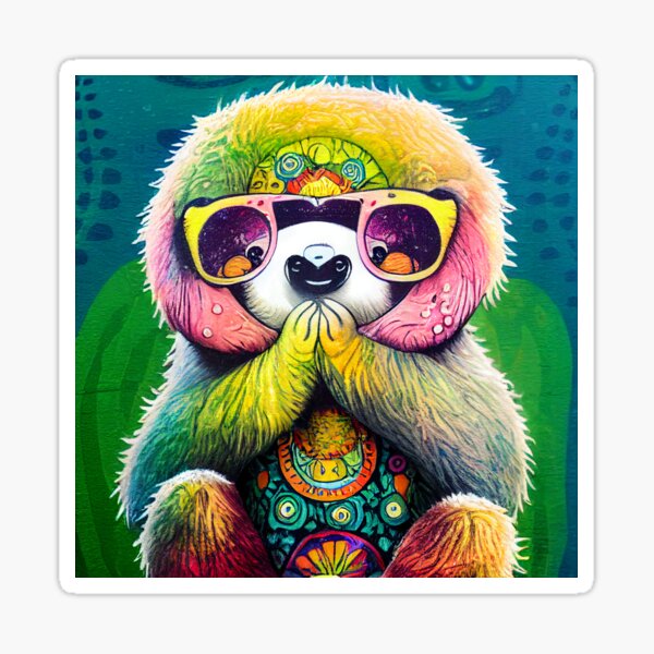 Cutest hippie sloth doing yoga Sticker