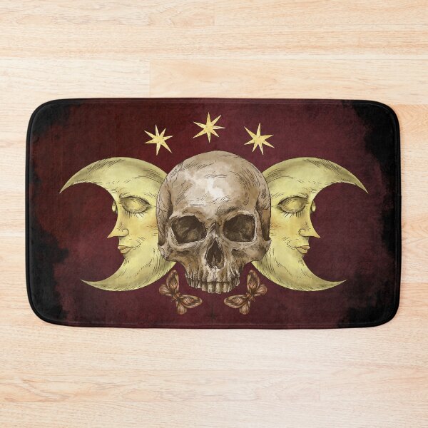 Item preview, Skull with Double Crescent Moons designed and sold by Edenglow Prints & Peculiars.