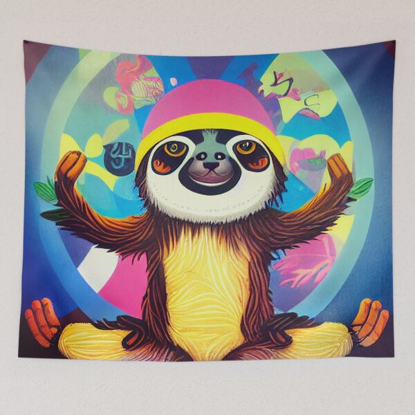 Item preview, Colorful cutest sloth doing yoga designed and sold by Studiowatermars.