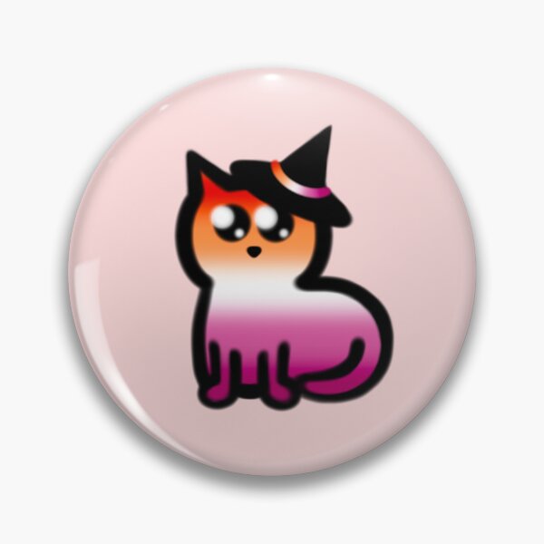Item preview, Lesbian Halloween Pride Witch Cat designed and sold by PlayfullyPride.