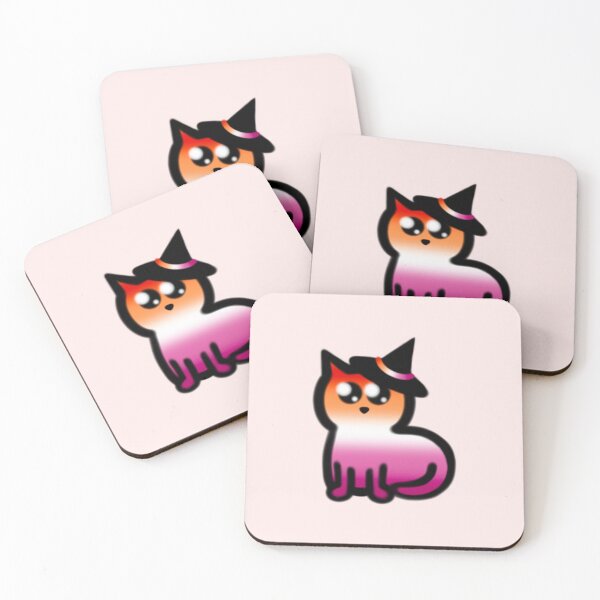 Item preview, Lesbian Halloween Pride Witch Cat designed and sold by PlayfullyPride.