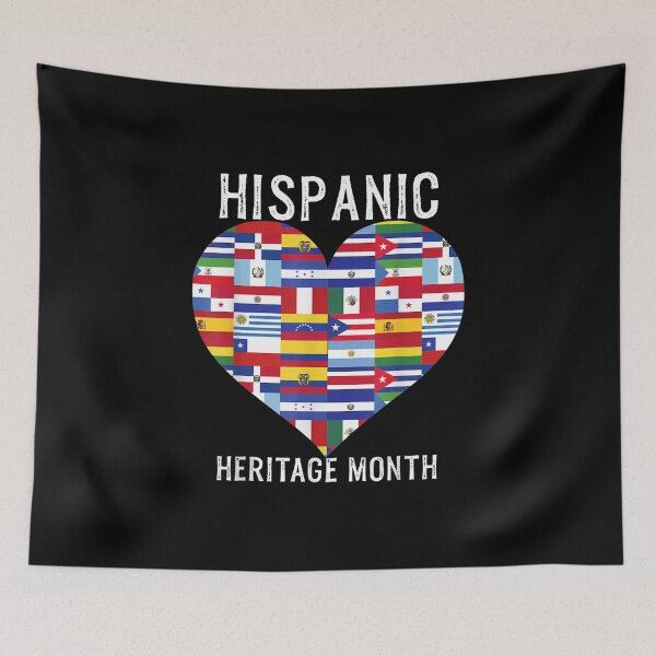 Item preview, All Countries Flags Heart Hispanic Heritage Month designed and sold by Aronjoh.