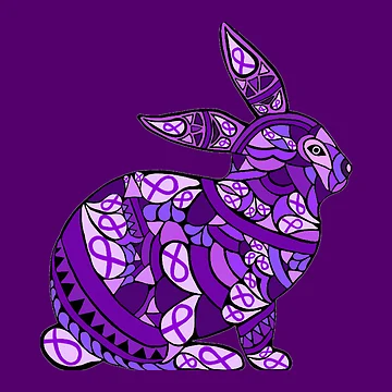 Artwork thumbnail, Purple Awareness Ribbon Rabbit by Chronic Illness Awareness Shop