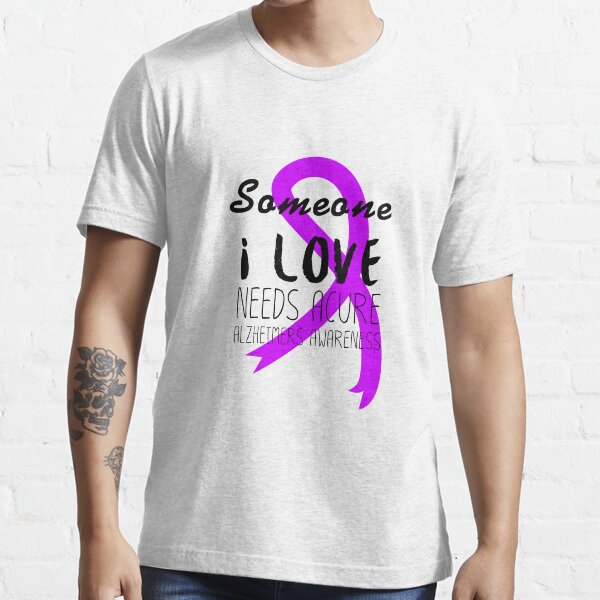 Alzheimers Awareness Purple Ribbon Support Love Essential T-Shirt