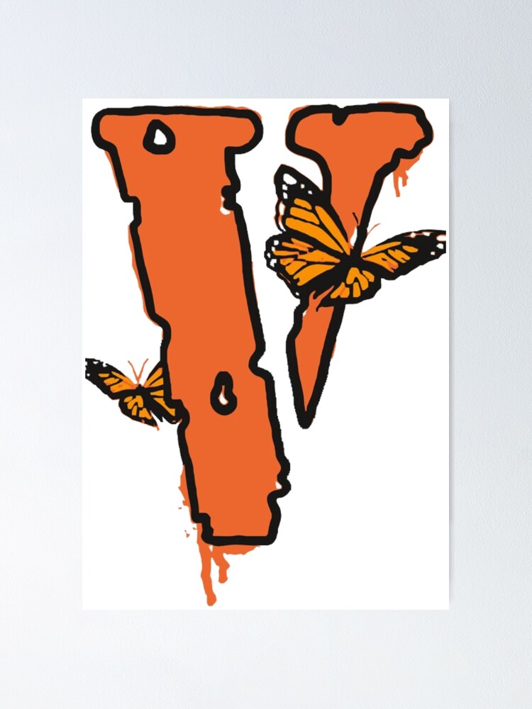 Vlone X Juice Wrld Butterfly Poster For Sale By 1991vintage Redbubble