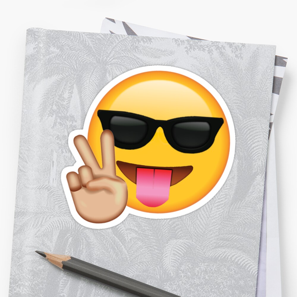 Pegatinas Peace Sign Shades Secret Emoji Divertido Meme De