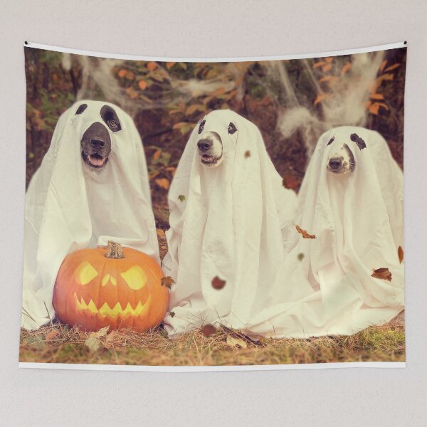 Item preview, Spooky Dogs Ghost Pumpkins Image designed and sold by Tema EL.