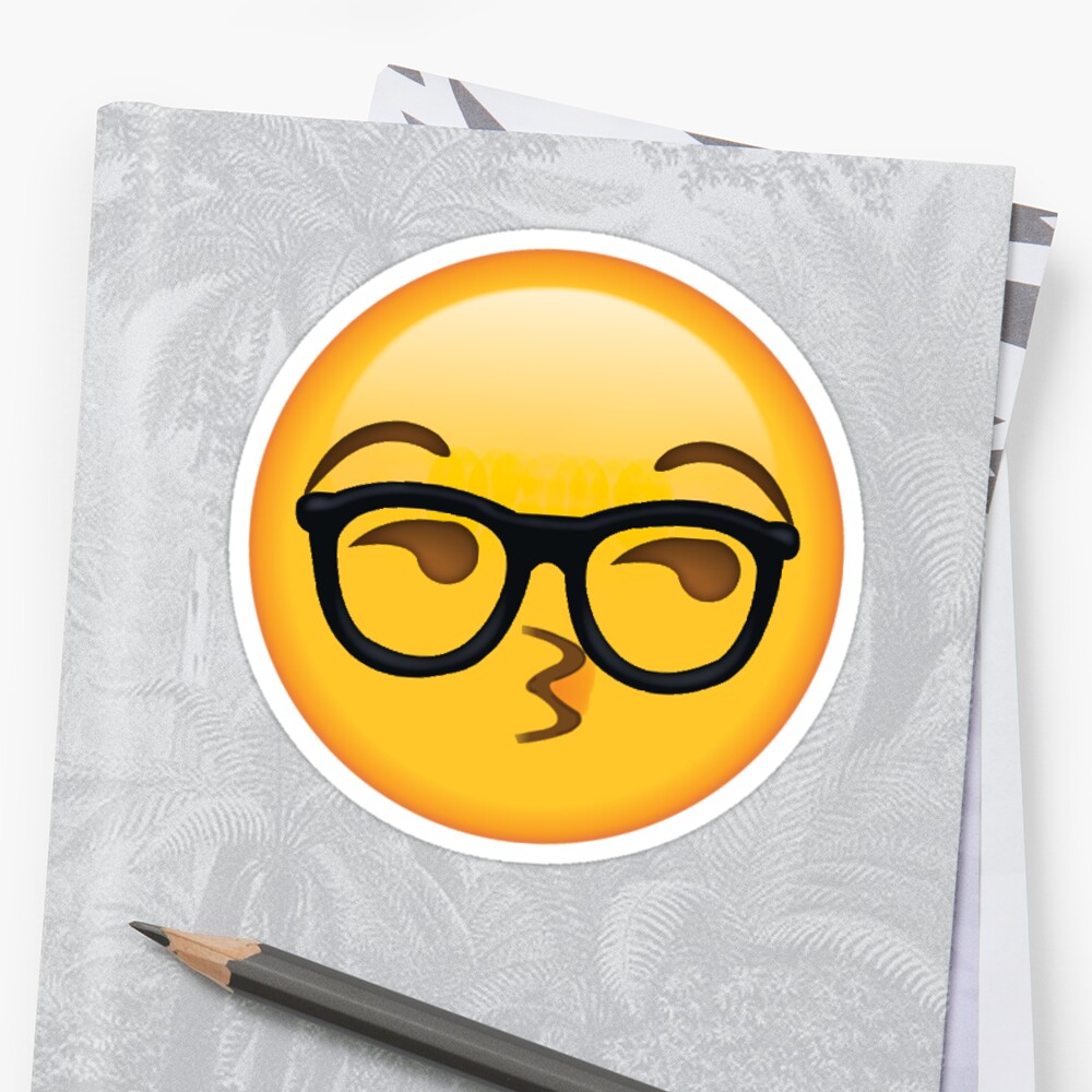 Sexy Glasses Nerd Secret Emoji Funny Internet Meme Stickers By