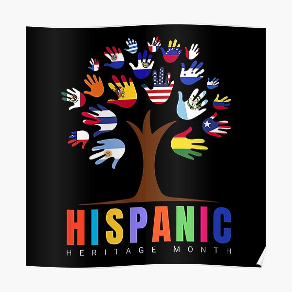 Hispanic Latino Heritage Month Latin Countries Flags Poster For Sale By Ernieaustin Redbubble 7114