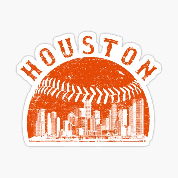 Vintage Houston Texas Skyline Baseball - Houston Astros - Sticker