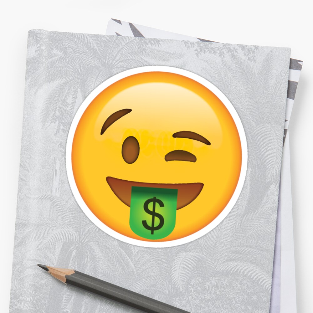Money Winking Secret Emoji Funny Internet Meme Stickers By Secret