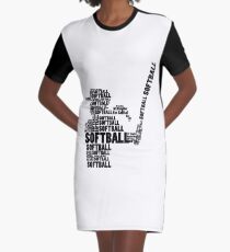 Softball Fan Softball Mom Youth Kid Graphic T-Shirt Dress