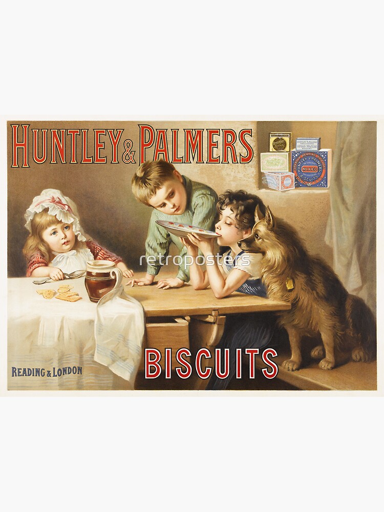 Huntley And Palmers Biscuits Reading And London Old Advertising Poster Art Sticker For Sale By