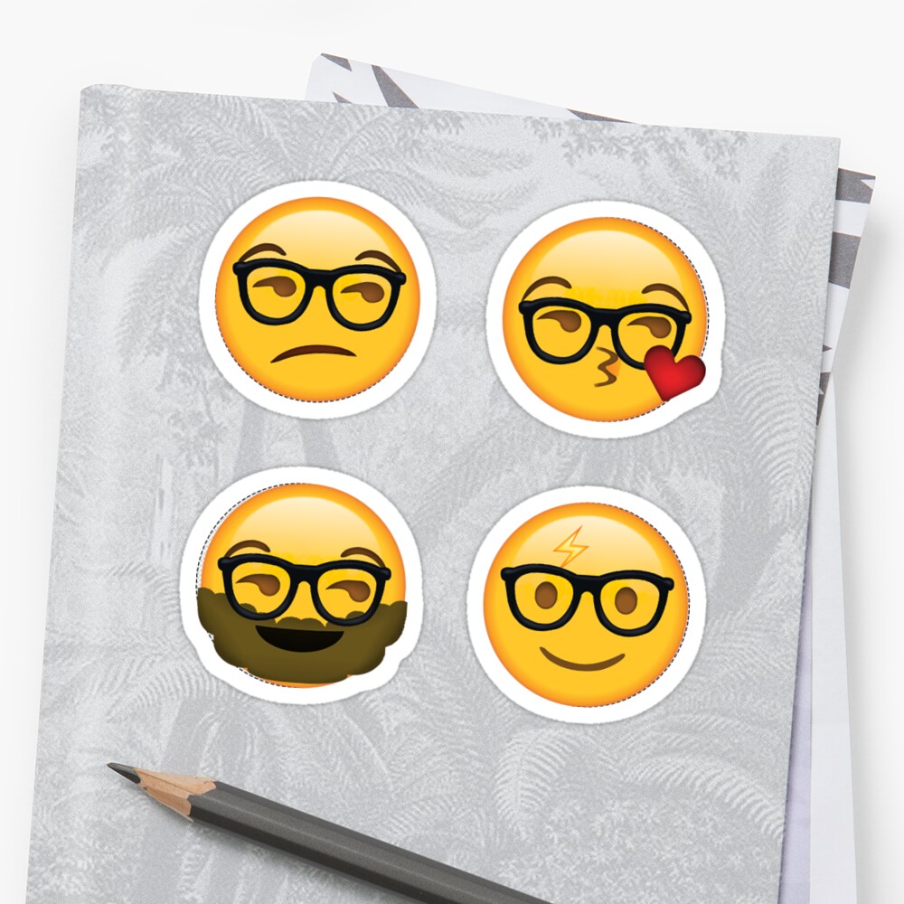 Pegatinas Hipster Secret Emoji 4 Pack Divertido Meme De Internet