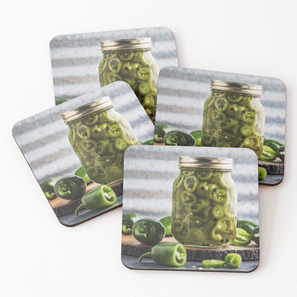 Item preview, Quick Pickled Jalapeno Peppers on a Cutting Board designed and sold by Leslie Banks.