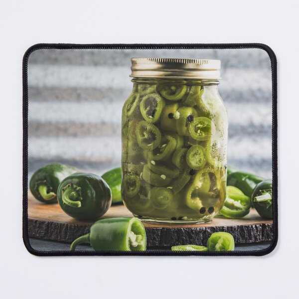 Item preview, Quick Pickled Jalapeno Peppers on a Cutting Board designed and sold by Leslie Banks.