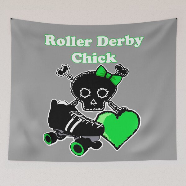 Item preview, Roller Derby Chick (Green) designed and sold by blakcirclegirl.