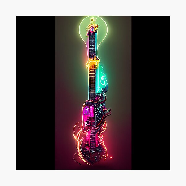 Item preview, gfab bfab gen ai hotd Electric Guitar Wall art Design designed and sold by Krakeninkdesign.