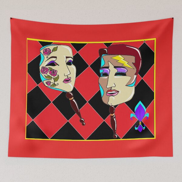 Item preview, Two Masquerade Faces with Fleur de Lis designed and sold by judy snyder.
